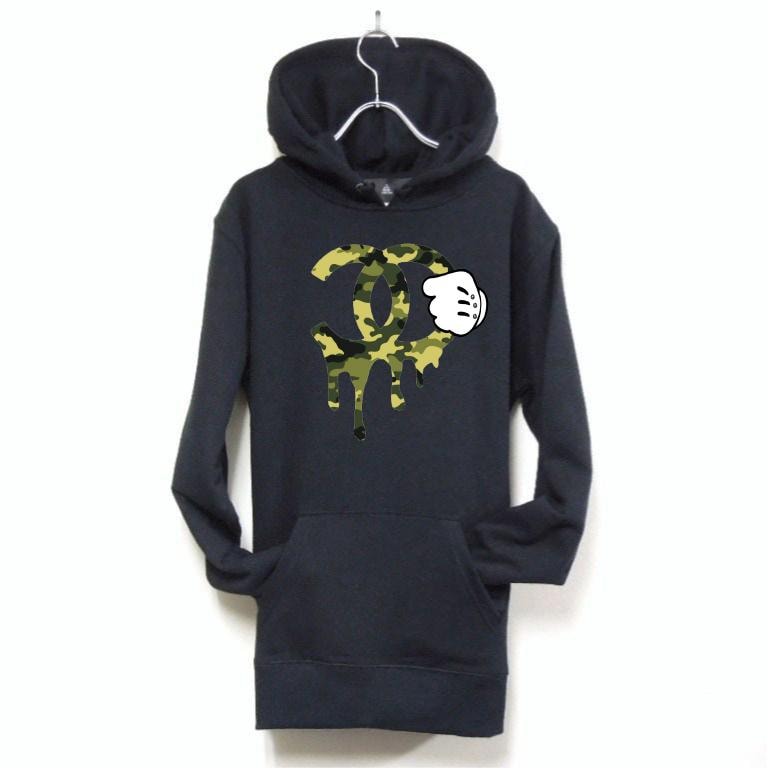 Parody One Hand Swarovski  Black Parka��Camouflage