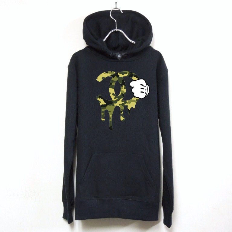 Parody One Hand Swarovski  Black Parka��Camouflage