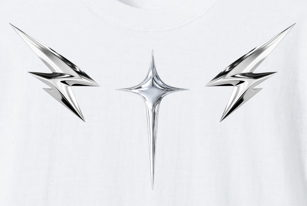 Metallic emblem T-shirt White