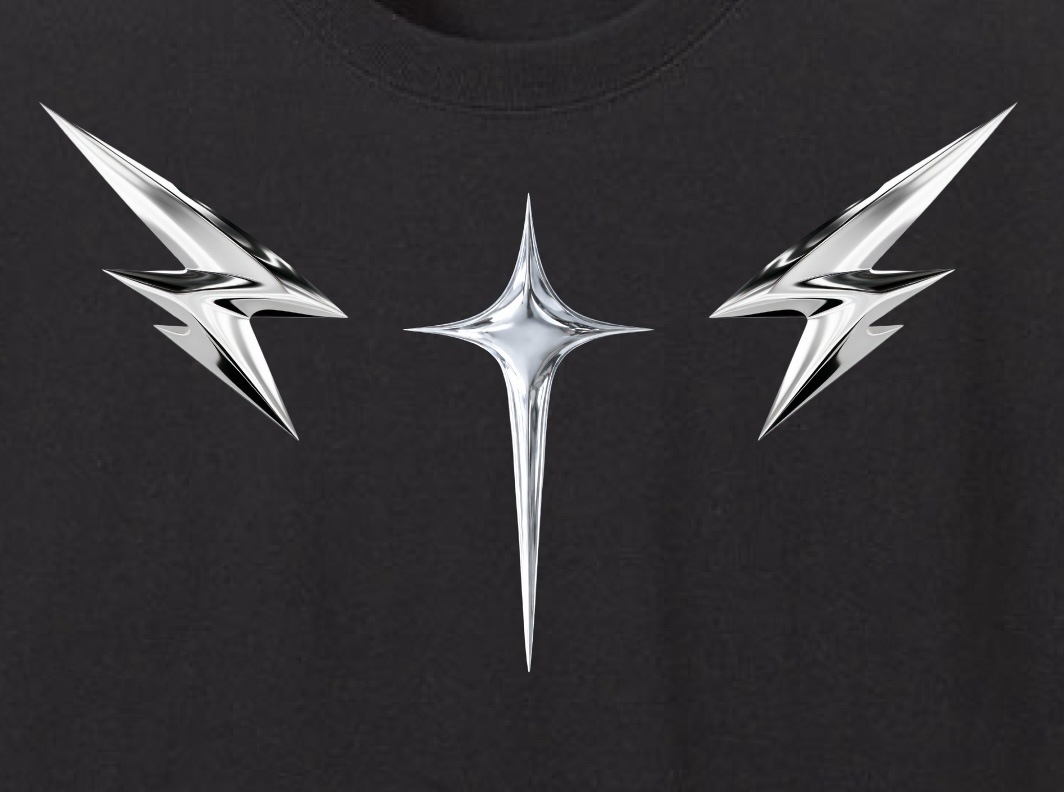 Metallic emblem T-shirt Black