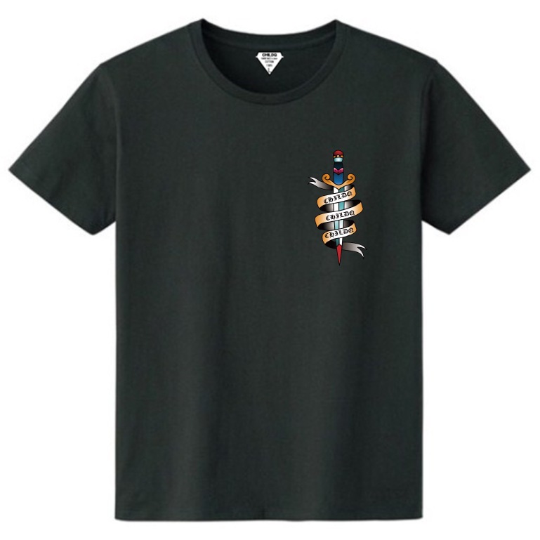 Old tattoo sword T-shirt Black