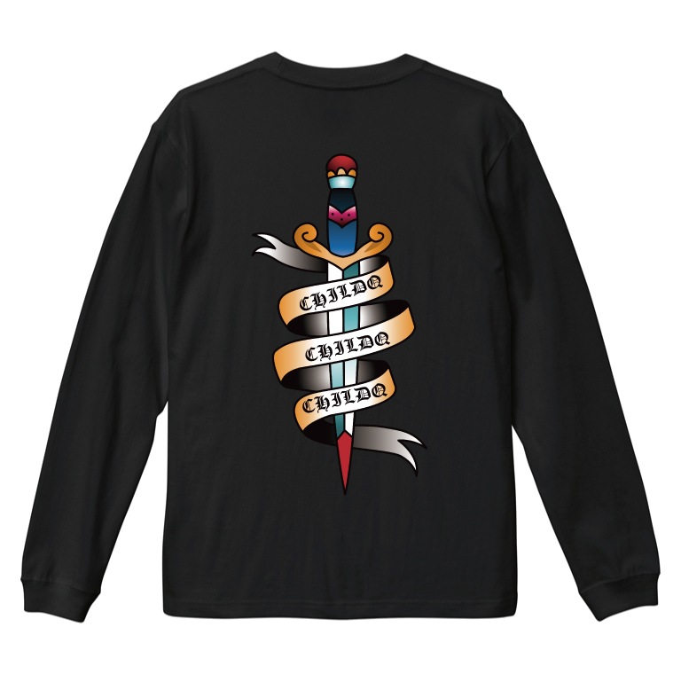 Old tattoo sword T-shirt Black
