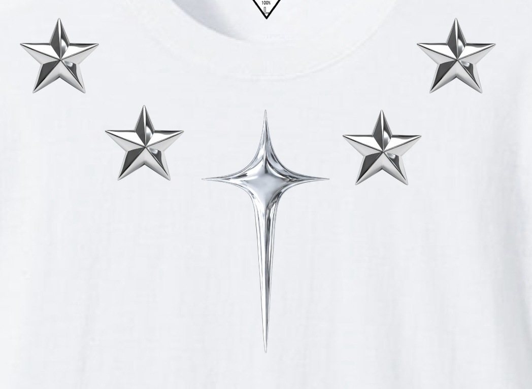 Metallic Starr emblem T-shirt White