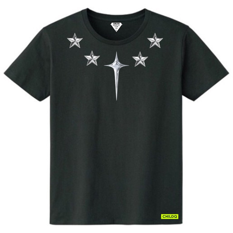 Metallic Starr emblem T-shirt Black