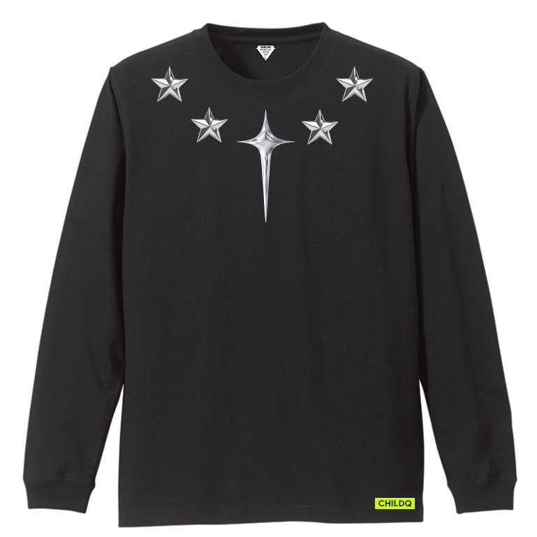 Metallic Starr emblem T-shirt Black