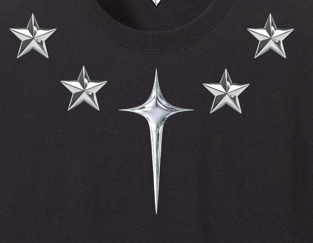 Metallic Starr emblem T-shirt Black