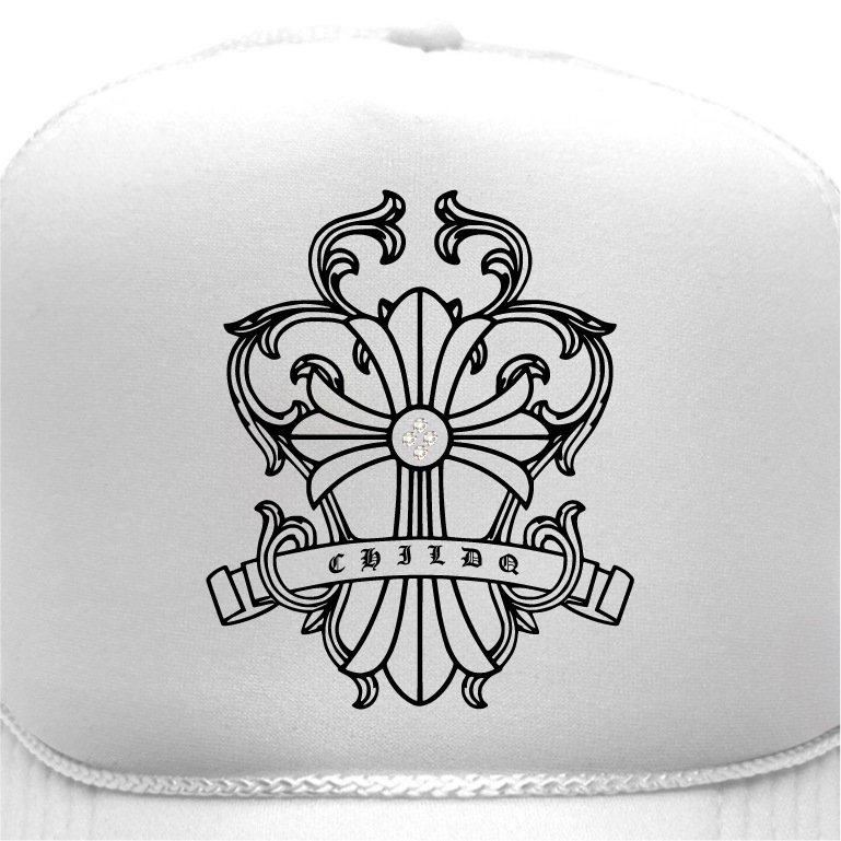 Design Cross Rhinestone cap white