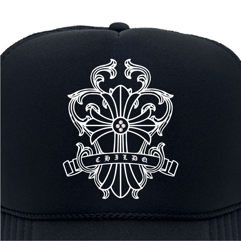 Design Cross Rhinestone cap Black