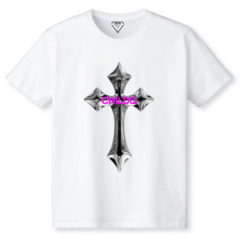 metallic cross T-shirt white