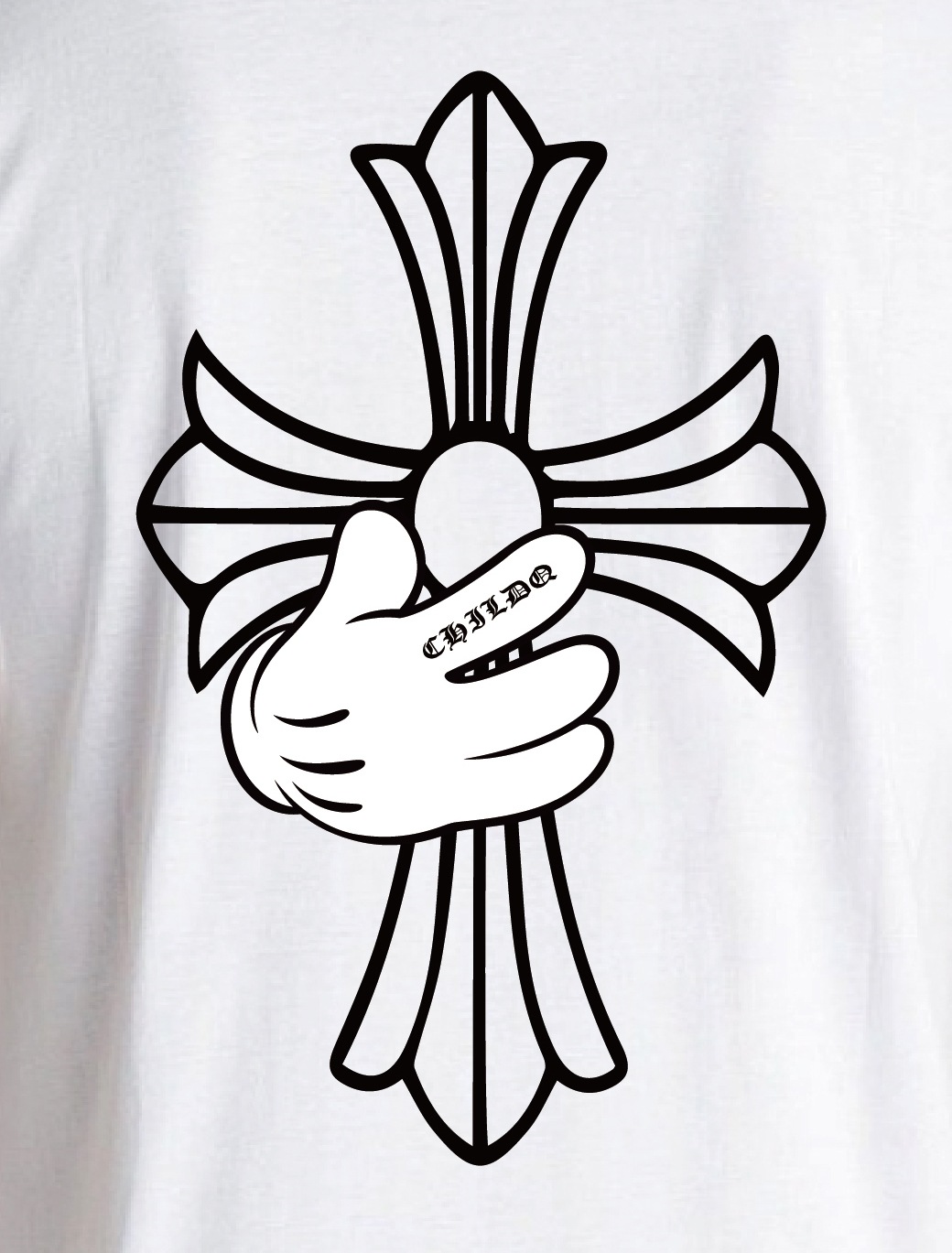 Cross hand T-shirt white
