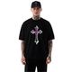 metallic cross T-shirt Black