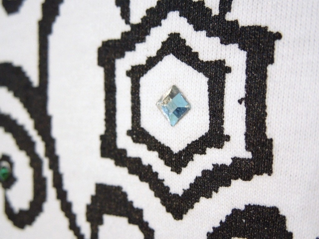Seven Star Swarovski Long T Shirt White
