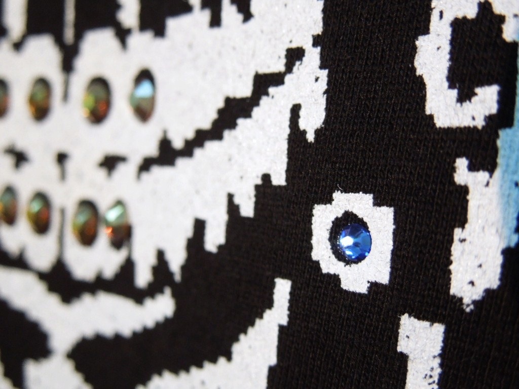 Seven Star Swarovski Long T Shirt Black