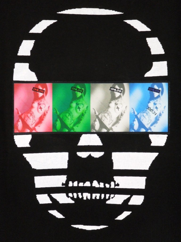 Skull Tattoo Girl NO.24 Long T-shirt Black