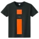 Vivid orange Line T-shirt Black