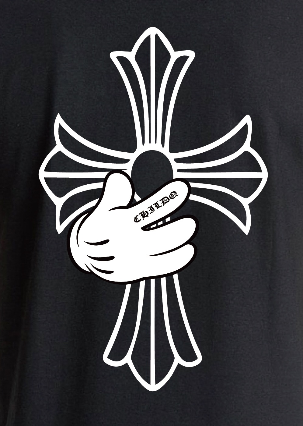 Cross hand T-shirt Black
