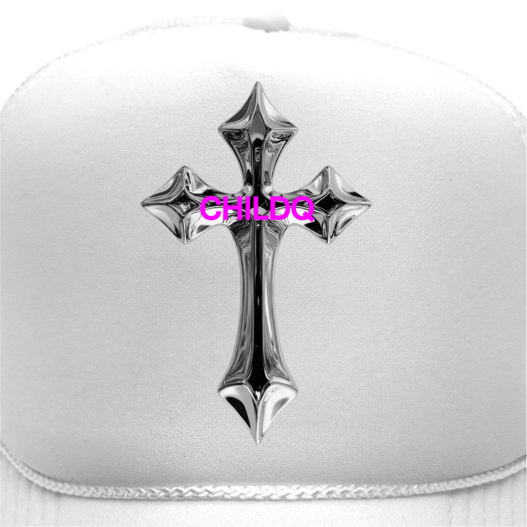 Metallic Cross Cap White