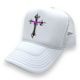 Metallic Cross Cap White