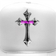 Metallic Cross Cap White