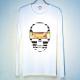 Skull Tattoo Girl NO.21 Long T-shirt White