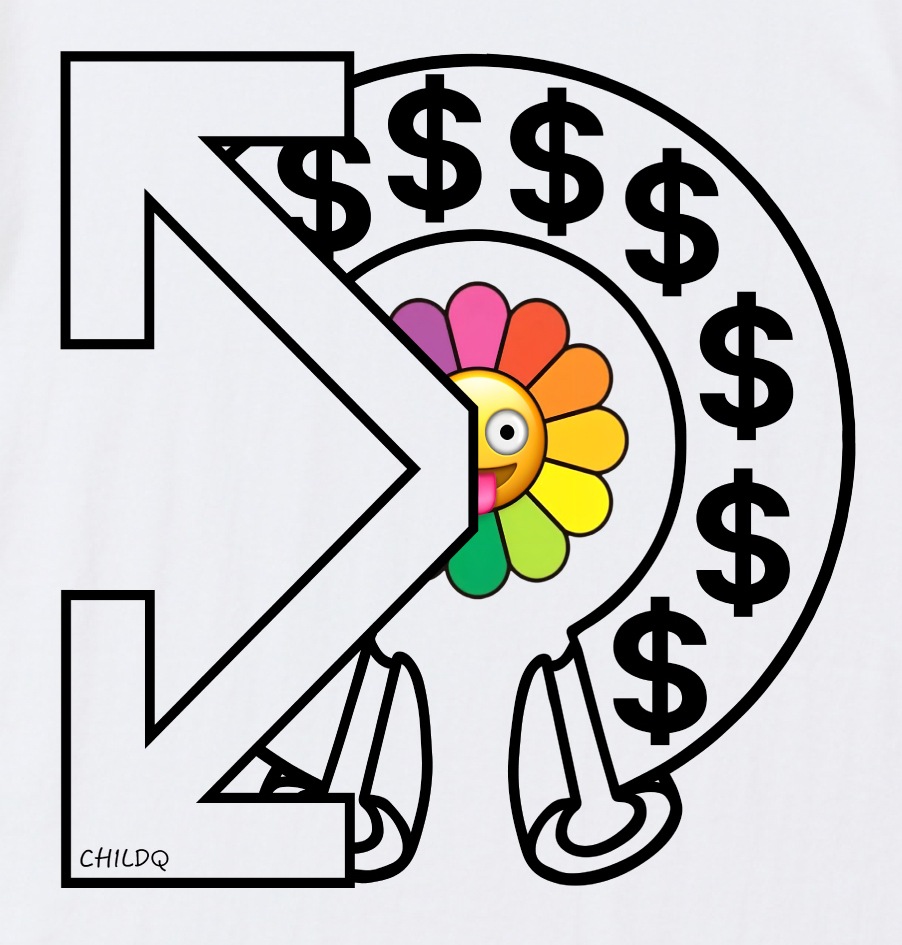 Flower style T-shirt white