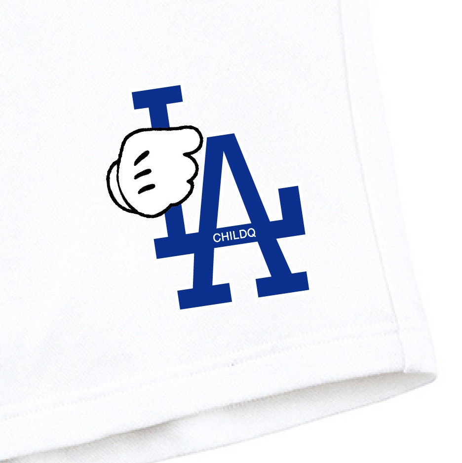 LA hand half pants white