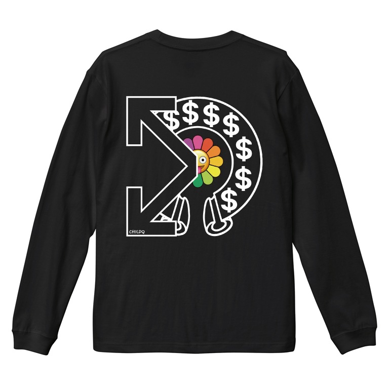 Flower style T-shirt Black