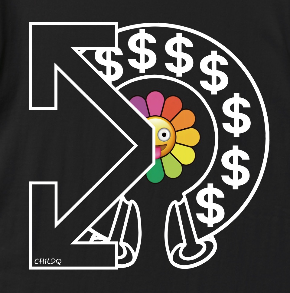 Flower style T-shirt Black