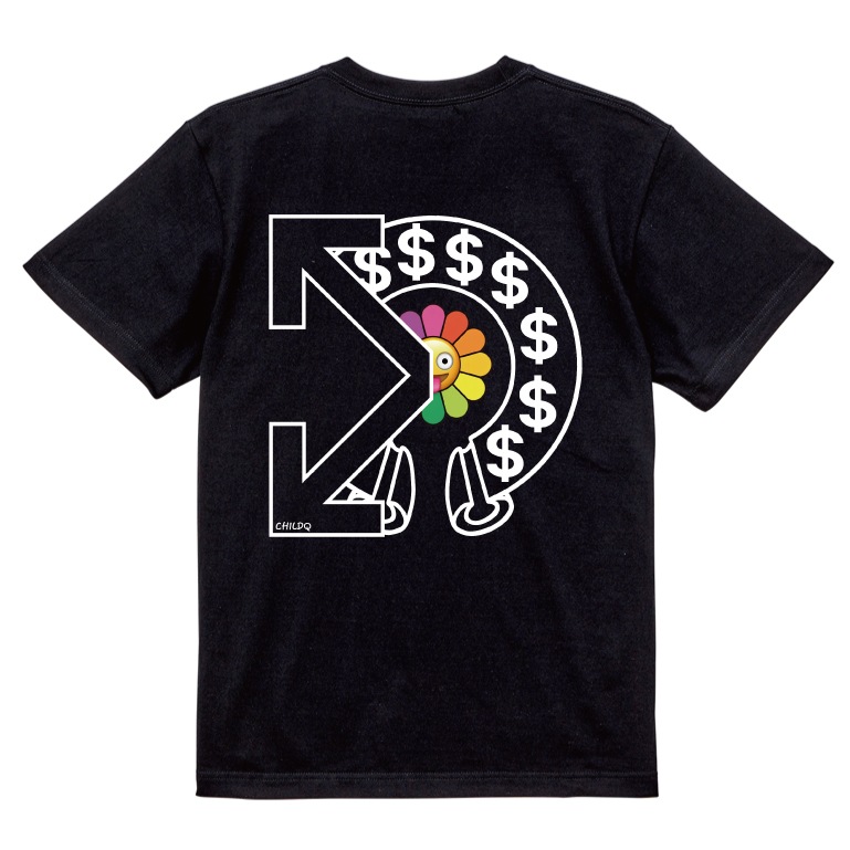 Flower style T-shirt Black