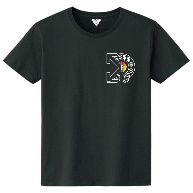 Flower style T-shirt Black