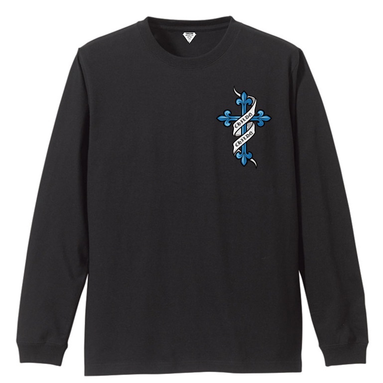 Old tattoo cross T-shirt Black