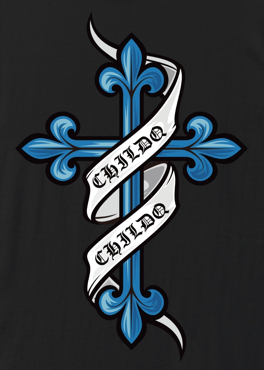 Old tattoo cross T-shirt Black