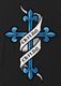 Old tattoo cross T-shirt Black