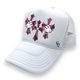 Three cross Crystal Camouflage Pink cap white
