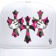 Three cross Crystal Camouflage Pink cap white