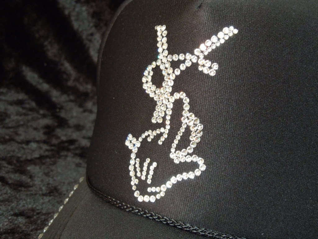 Parody Hand Swarovski Full Custom Cap Black