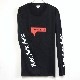 Parody Melting Sleeve Print No3 Long T Shirt Black