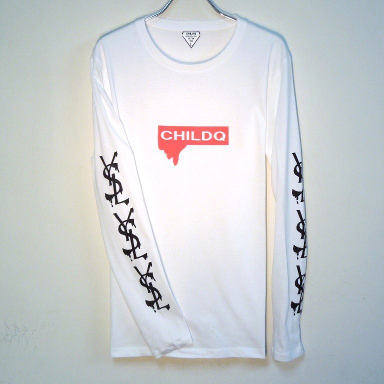 Parody Melting Sleeve Print No3 Long T Shirt White