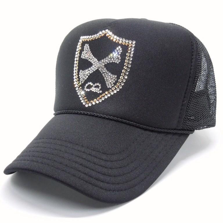 Emblem Cross Bone Swarovski Cap lack