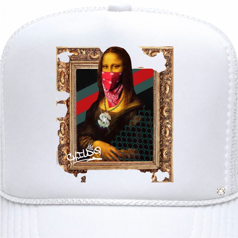 Gangster Mona crystal cap white