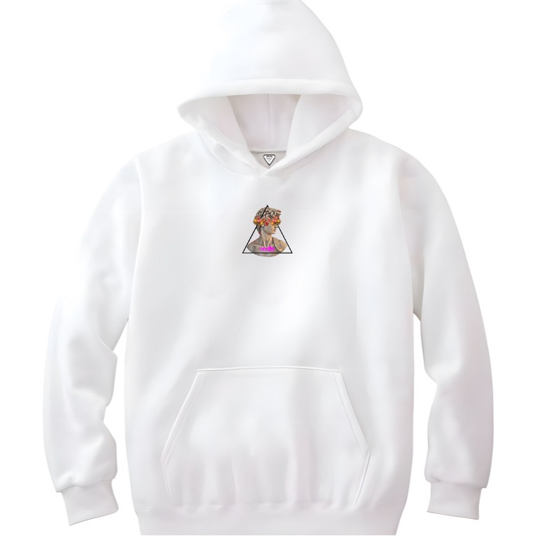 Triangle flower hoodie white