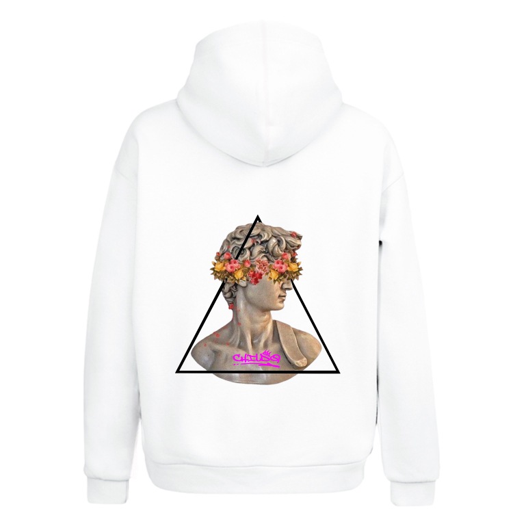 Triangle flower hoodie white
