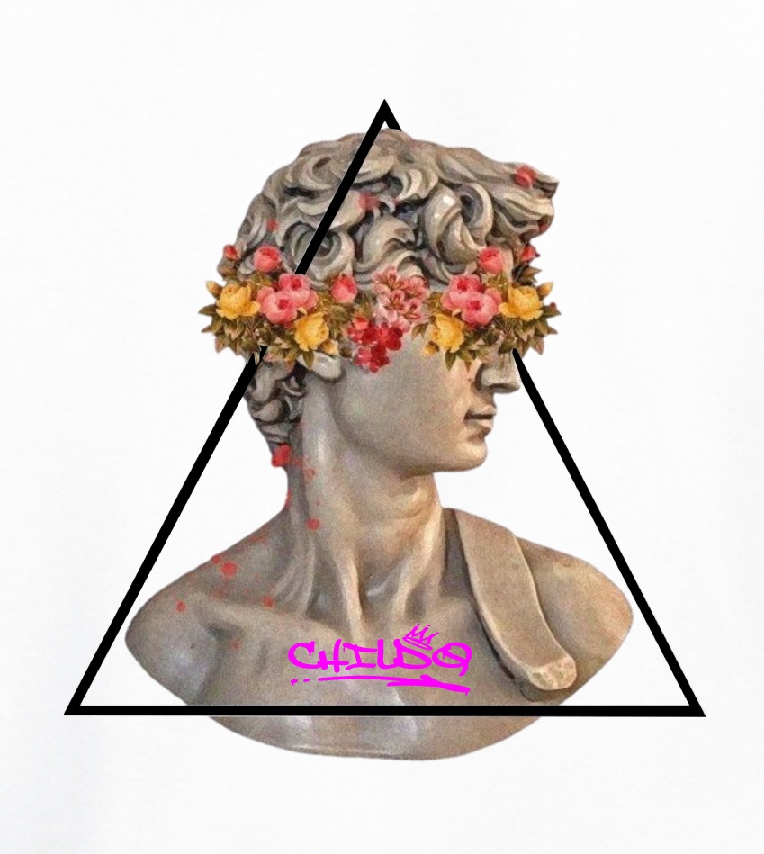 Triangle flower hoodie white