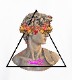 Triangle flower hoodie white