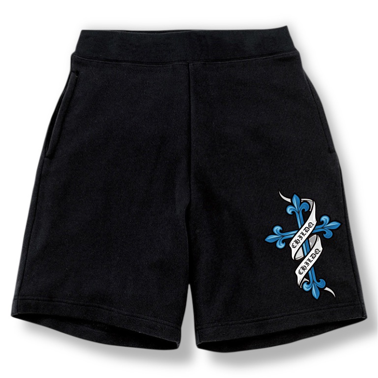 Old tattoo cross  half pants Black