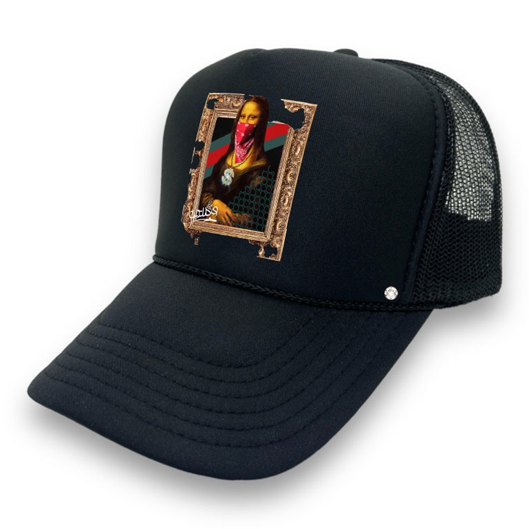 Gangster Mona crystal cap Black
