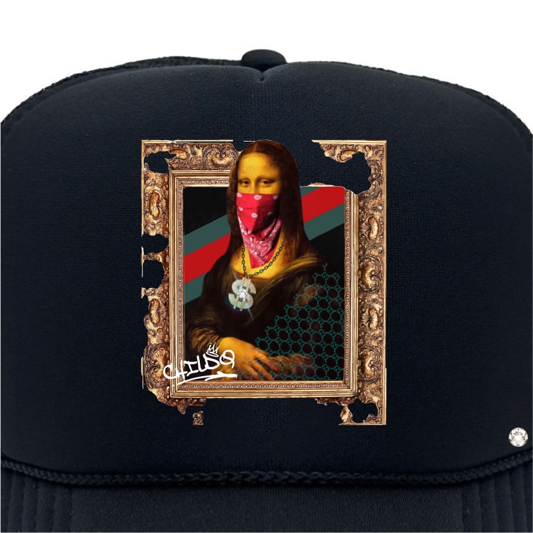 Gangster Mona crystal cap Black