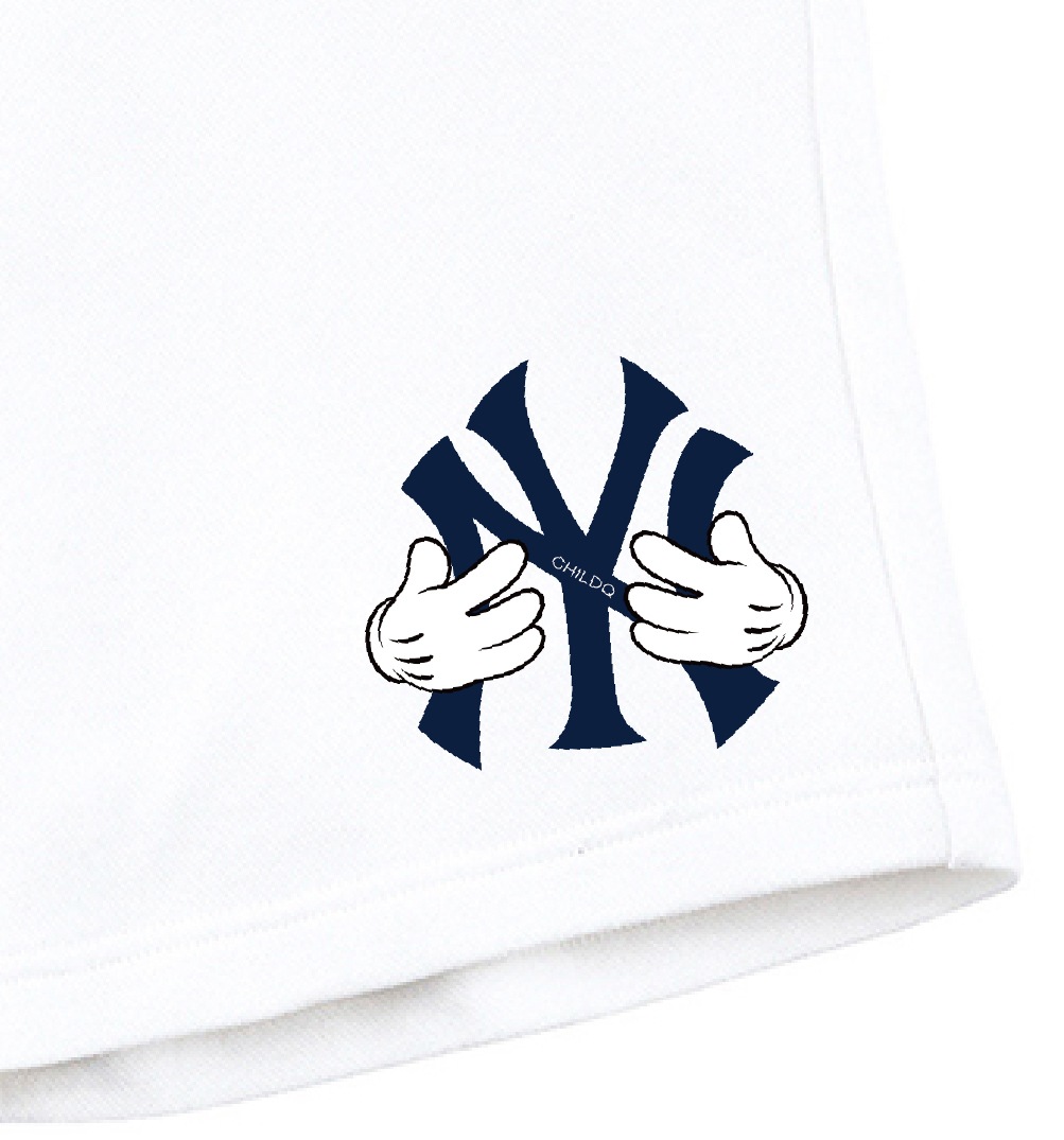 NY hand half pants white