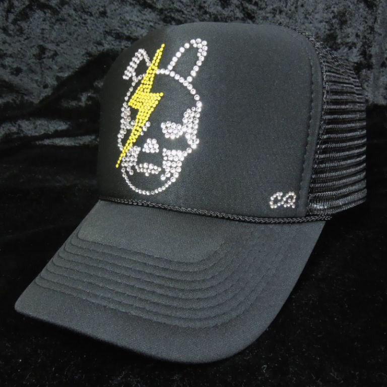 Skull Bunny Thunder Swarovski Cap Black