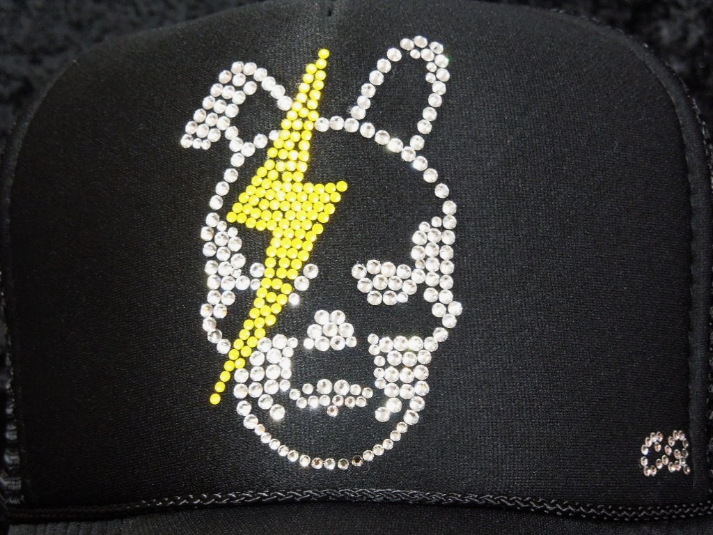 Skull Bunny Thunder Swarovski Cap Black
